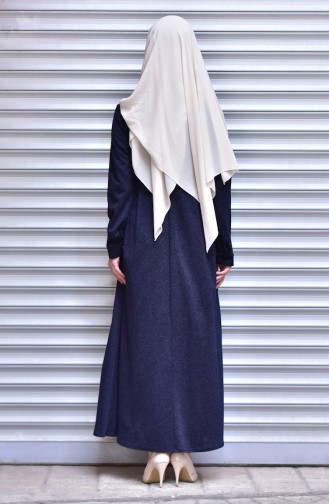 Navy Blue İslamitische Jurk 1127-02