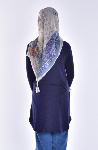 Tunic with Necklace 1352-04 Navy Blue 1352-04