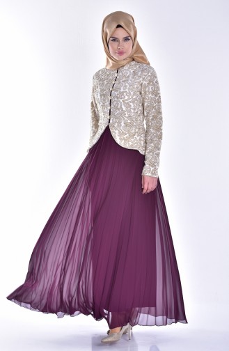 Purple Hijab Evening Dress 6331-01