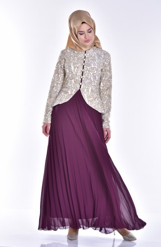 Purple Hijab Evening Dress 6331-01