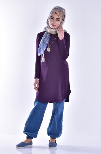Tunic with Necklace 1352-06 Purple 1352-06