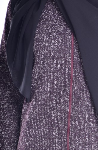 Abaya with Zipper 1491-06 Maroon 1491-06