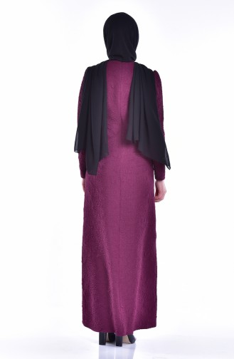 Plum Hijab Dress 7155-03