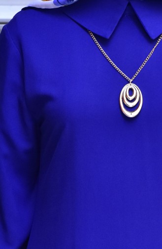 Asimetric Tunic with Necklace 1134-06 Saxon Blue 1134-06