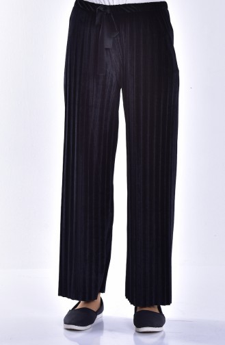 Pleated Velvet Trousers 2501-06 Black 2501-06