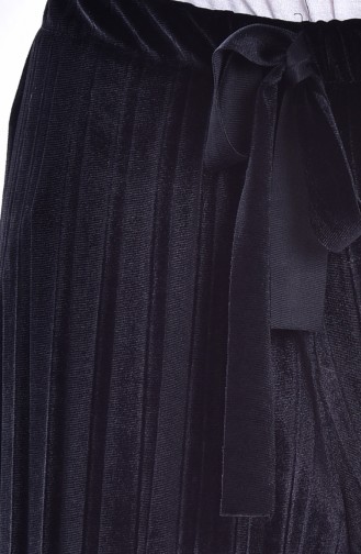 Pleated Velvet Trousers 2501-06 Black 2501-06