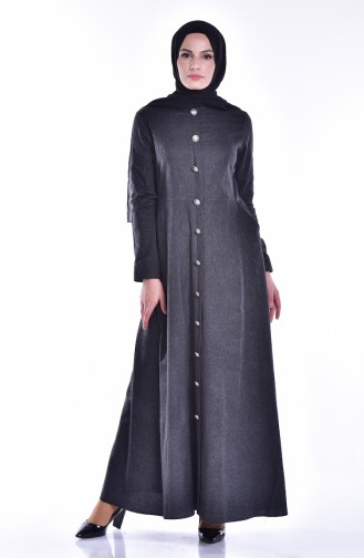 Black Hijab Dress 7144-02
