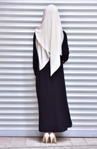 Schwarz Hijab Kleider 1127B-01