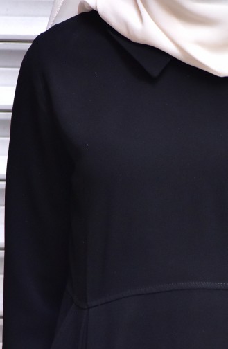 Schwarz Hijab Kleider 1127B-01