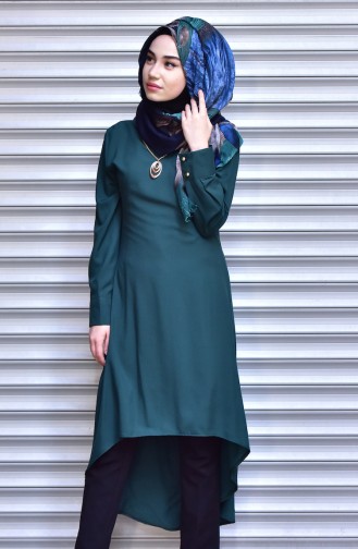 Asimetric Tunic with Necklace 1134-01 Jade Green 1134-01