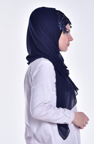 Navy Blue Shawl 10