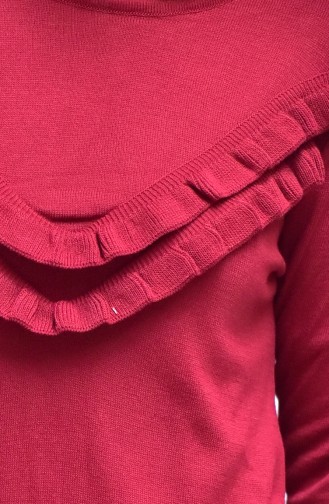 Langes Pullover mit Falber 1939-04 Weinrot 1939-04