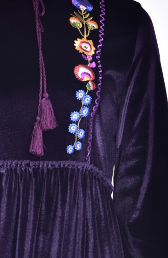 Purple Hijab Evening Dress 0574-05