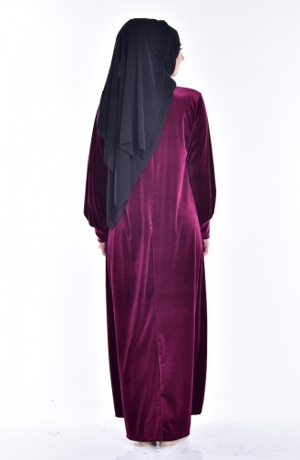 Straight Velvet Dress 1875-03 Maroon 1875-03