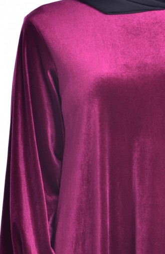 Straight Velvet Dress 1875-03 Maroon 1875-03