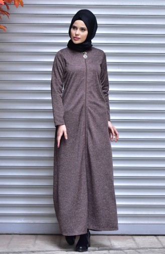 Abaya with Zipper 1491-04 Mink 1491-04