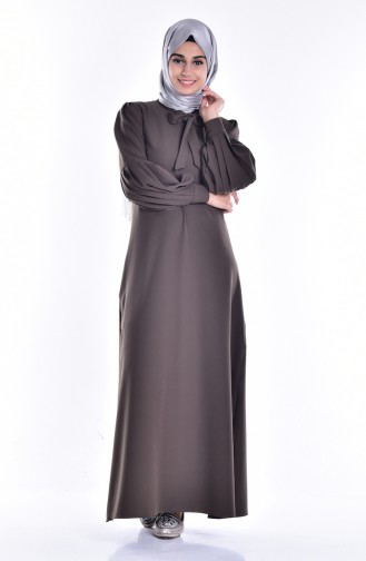 Khaki Hijab Dress 80027-04