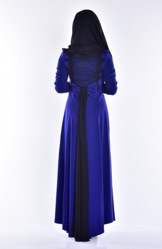 Robe de Soirée a Dentelle 0548-01 Bleu Roi 0548-01