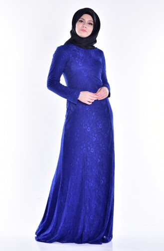 Saxe Hijab Evening Dress 83016-03