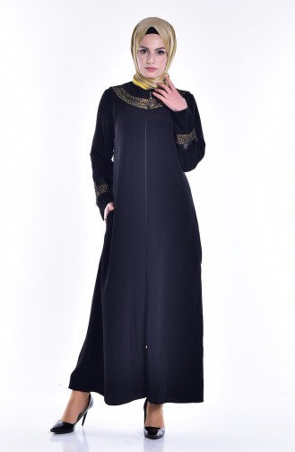 Abaya mit Reißverschluss 99106-03 Schwarz 99106-03