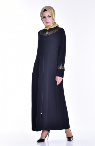 Abaya mit Reißverschluss 99106-03 Schwarz 99106-03