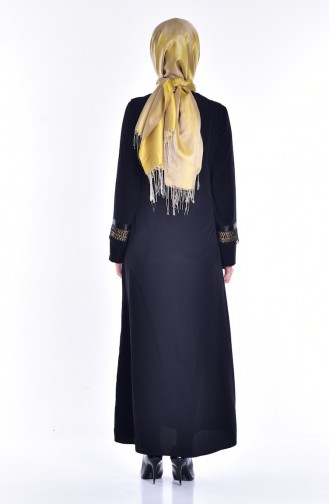 Abaya mit Reißverschluss 99106-03 Schwarz 99106-03