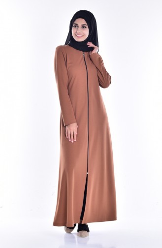 Abaya mit Reißverschluss 3035-13 Tabak 3035-13