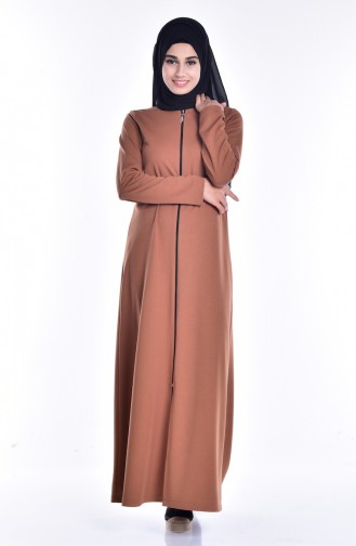 Abaya a Fermeture 3035-13 Tabac 3035-13