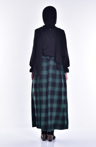 Checkered Decorated Skirt 1142-02 Green 1142-02