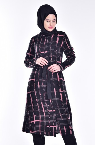 Wool Viscose Tunic with Belt 6289-04 Dry Rose 6289-04