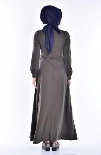 Khaki Hijab Kleider 5076-06