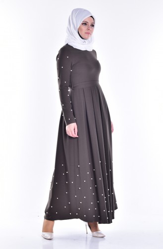 Khaki Hijab Dress 1900-04