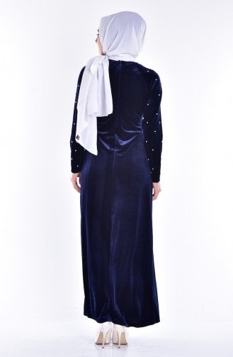 Navy Blue İslamitische Jurk 1498-04
