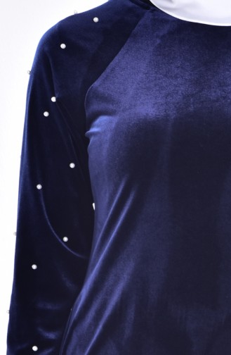 Navy Blue İslamitische Jurk 1498-04