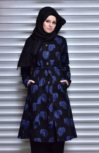 Cape a Motifs Rose 2846-01 Bleu Roi 2846-01