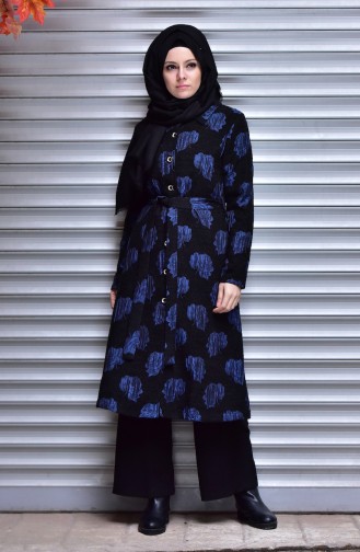 Cape a Motifs Rose 2846-01 Bleu Roi 2846-01