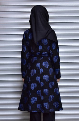 Cape a Motifs Rose 2846-01 Bleu Roi 2846-01