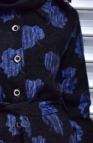 Cape a Motifs Rose 2846-01 Bleu Roi 2846-01