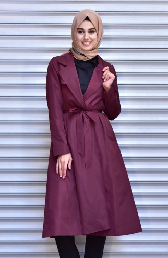 Trenchcoat with Belt 5052-03 Claret Red 5052-03