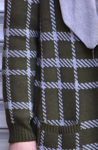 Knitwear Sweater with Pockets 7611-13 Khaki Grey 7611-13