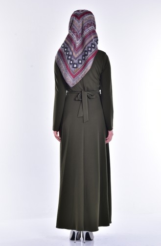Khaki Hijab Dress 0117-03