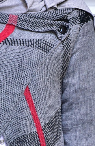 Checker Decorated Sweater 6033-07 Grey Black 6033-08