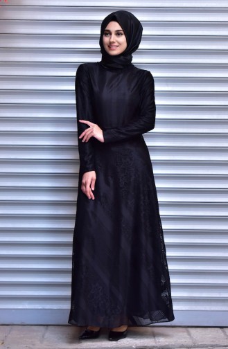 Black Hijab Dress 32858-01