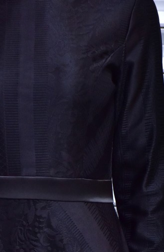 Dantel Kaplamalı Elbise 32858-01 Siyah