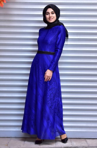 Saxe Hijab Dress 32858-03