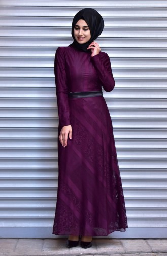 Purple Hijab Dress 32858-05