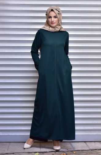 Abaya mit Tasche 0115-05 Smaragdgrün 0115-05