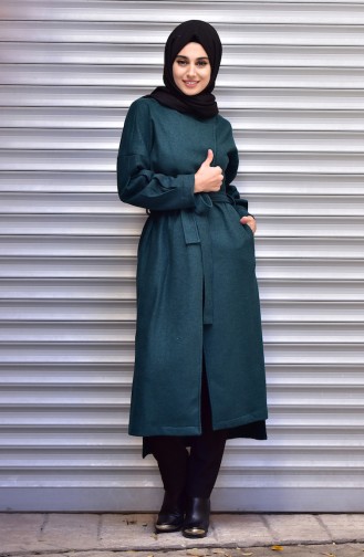 SUKRAN Belted Cape 35799-05 Emerald Green 35799-05