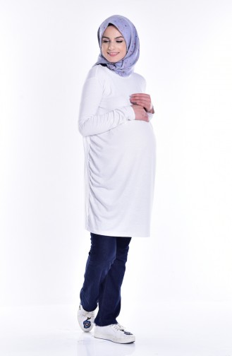 Hamile Tunik 0637-06 Beyaz
