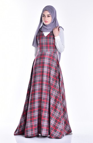 Gray Hijab Dress 7153-01